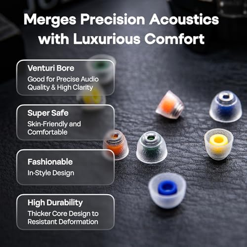 Linsoul Tangzu Tang Sancai Noble Earbud Tips,Stainless Steel IEM Ear Plugs