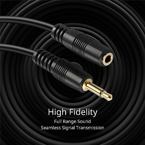 TNP 3.5mm Mono Extension Cable (25 FT) - 12V Trigger Cable, IR Infrared Sensor Receiver Extension Extender, 3.5mm 1/8" TS Monaural Mini Mono Audio Plug Jack Connector Male to Female Cable Wire Cord - size: 25FT
