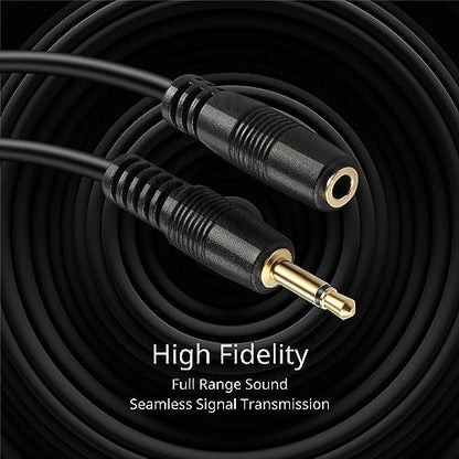 TNP 3.5mm Mono Extension Cable (25 FT) - 12V Trigger Cable, IR Infrared Sensor Receiver Extension Extender, 3.5mm 1/8" TS Monaural Mini Mono Audio Plug Jack Connector Male to Female Cable Wire Cord - size: 25FT