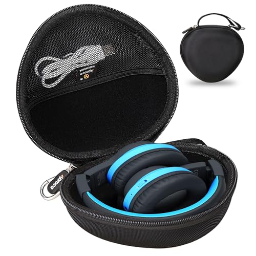 Aproca Kids Headphones Case Compatible with iClever BTH12 / HS19 / BTH26 Kids Bluetooth Headphones, Storage Hard Bag -Black (Case Only) - color: Black