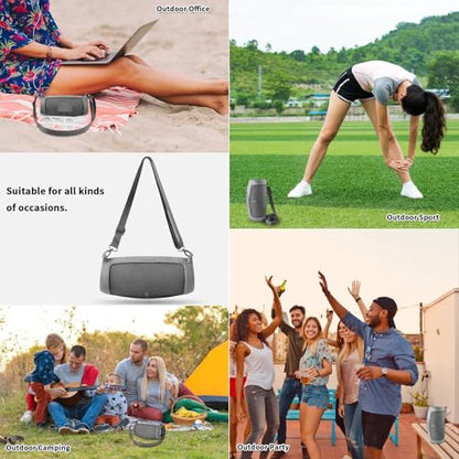 Silicone Case Cover for JBL Charge 5 Portable Bluetooth Speaker | Travel Gel Soft Skin,Waterproof Rubber Carrying Pouch with Strap (Grey) - color: Grey