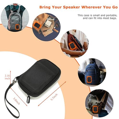 Ginsco Case for JBL Go 4 and Go 3- Ultra-Portable, Waterproof and Dustproof Bluetooth Speaker, for Go 3 - Mini Bluetooth Speaker, Travel Carrying Hard Case with Detachable Strap(Black) - color: Black