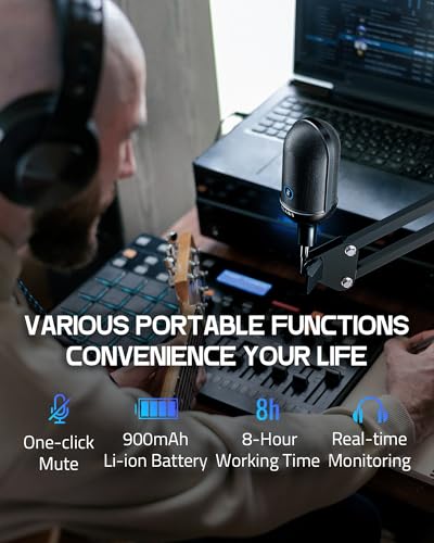 ALABS USB Wireless Cardioid Condenser Mic for Podcast/Gaming/Home Office | 100ft Signal Transmission Distance,Streaming Mic with LED, Quick Mute Indicator, Noise Cancelling for PC/Mac