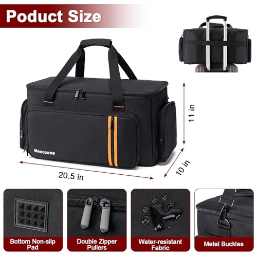 Mecozone DJ Gig Bag with 8 Detachable Dividers, DJ Cables Bag，Black