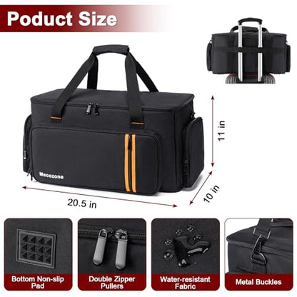 Mecozone DJ Gig Bag with 8 Detachable Dividers, DJ Cables Bag，Black