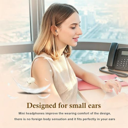 Xmenha Extra Small Invisible Mini Earbuds Wireless Bluetooth Small Invisible Ear Buds for Sleeping Smallest Headphones Tiny Micro Hidden Discreet Earbuds for Work - color: Black