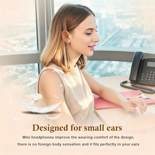 Xmenha Extra Small Invisible Mini Earbuds Wireless Greentooth Small Invisible Ear Buds for Sleeping Smallest Headphones Tiny Micro Hidden Discreet Earbuds for Work - color: Green
