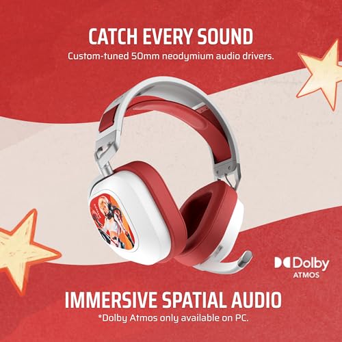 Corsair HS80 RGB Wireless Fallout Nuka-Cola Edition Multiplatform Gaming Headset – Dolby Atmos, Lightweight, Broadcast Quality Microphone – PC, Mac, PS5, PS4