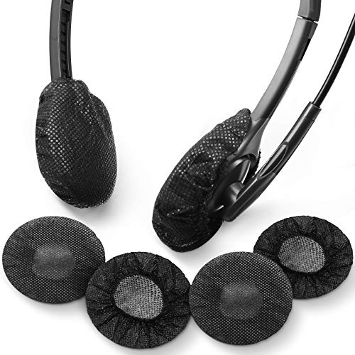 BBTO 100 Pcs Disposable Over Ear Headphone Covers Stretch,6.5 Cm,Black - color: Black, size: 6.5 cm