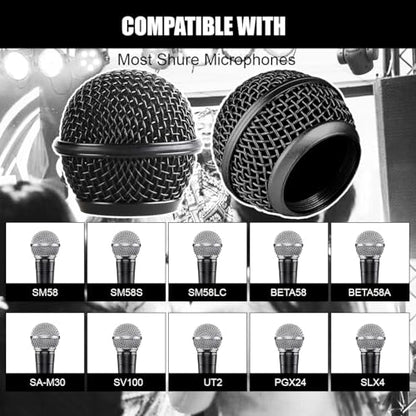 Microphone Head Replace, Steel Mesh Mic Grille Heads, Grille Mic Ball Replacement with Inner Foam, Fits for SM58 (Black, 1 pcs) - color: Black, size: 1 pcs