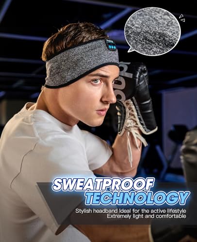 Perytong Sleep Headphones Wireless, Bluetooth Sports Headband Headphones with Ultra-Thin HD Stereo Speakers Perfect for Sleeping,Workout,Jogging,Yoga,Insomnia, Air Travel(Carbon Grayblack) - color: Carbon Grayblack
