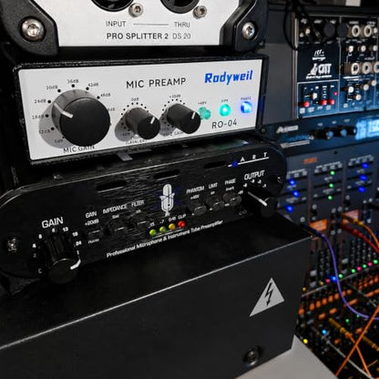 RO-04 Mic Preamp, 0~72db Adjustable Gain Boost,-120db EIN Ultra Low Noise, Studio Grade Performance with Hi-Z, 48V, HPF, Phase for Instrument & Microphone | Ultra Low Noise,Studio Grade Performance with Hi-Z, 48V, HPF, Phase for Instrument & Microphone