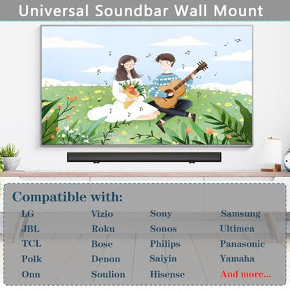 Soundbar Wall Mount Bracket Universal Soundbar Mount Shelf Depth Adjustable (3.65"-6.65") for Bose, Samsung, Vizio, LG, Dolby Atmos Soundbars (Black: V01_Pro) - color: Black: V01_Pro