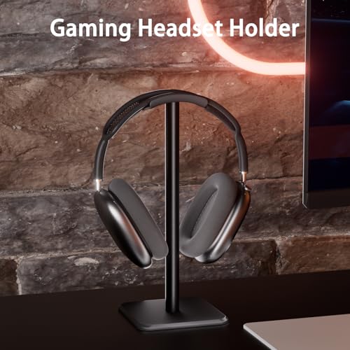 Headphone Stand - Headset Stand with Aluminum Hanger (Black) | Headphone Holder for AirPods Max, Sony, Bose, Beats and More - color: Black