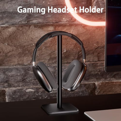 Headphone Stand - Headset Stand with Aluminum Hanger (Black) | Headphone Holder for AirPods Max, Sony, Bose, Beats and More - color: Black