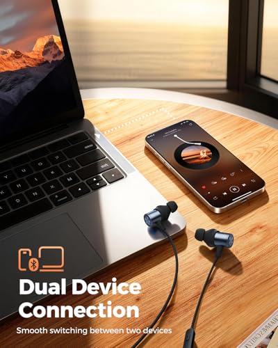 truefree HD-200 Wireless Earbuds, Magnetic Neckband Headphones | Bluetooth 6.0, Wireless Sports Earphones, Spatial Audio, Dual Connection, 20 Hours of Playtime, IP67 Waterproof for Workout