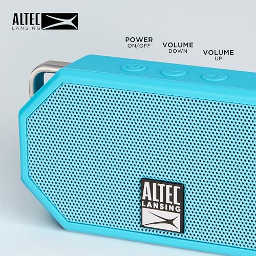 Altec Lansing Mini H2O - Waterproof Bluetooth Speaker, IP67 Certified & Floats in Water, Compact & Portable Speaker for Hiking, Camping, Pool, and Beach,Aqua - color: Aqua