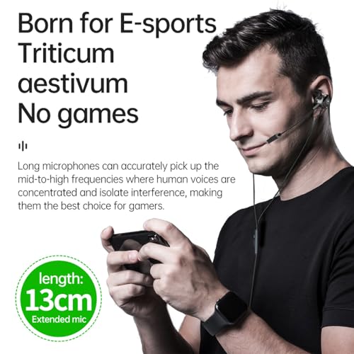 DLAND Wired Gaming Headset with Detachable Microphone - 10mm HD Sound for PS4/Xbox/PC/Switch/Mobile, Lightweight Earbuds with Noise Reduction & 2 Pairs of Spare Ear Tips (Black)