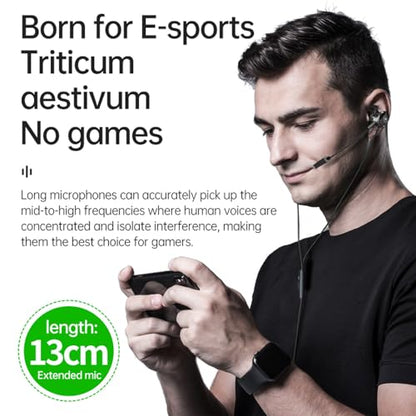DLAND Wired Gaming Headset with Detachable Microphone - 10mm HD Sound for PS4/Xbox/PC/Switch/Mobile, Lightweight Earbuds with Noise Reduction & 2 Pairs of Spare Ear Tips (Black)
