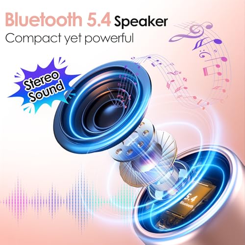 Portable Bluetooth Speaker, Mini Speakers, Wireless, RGB Ligths | 12H Battery Life, Metal Cover,TWS Pairing, Wireless Speaker with RGB Lights for Home/Travel/Outdoor/Car/Beach by Music Lovers - color: Pink