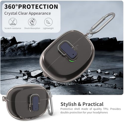[Secure Lock] TUDIOW for Bose Ultra Open Earbuds Case(2024) | Clear TPU Shockproof Protective Cover for Bose Open Ear Wireless Earbuds Accessories with Cleaning Kit & Keychain(Clear Gray) - color: Clear Grey