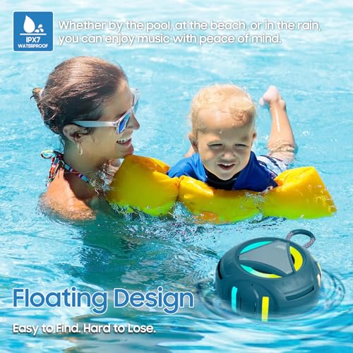 Bluetooth Shower Speake Waterproof，Portable Outdoor Bluetooth Speake with RGB Lights，IPX67 Floating，Built-in Mic，24Hrs Playtime，True Wireless Stereo，Gifts for Teens Boy Girls Women Men - Blue - color: Blue