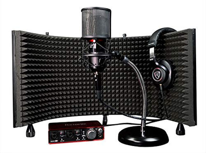 Rockville RDMS6 Studio Desktop Mic Stand, 11.8" Gooseneck, Weighted Base