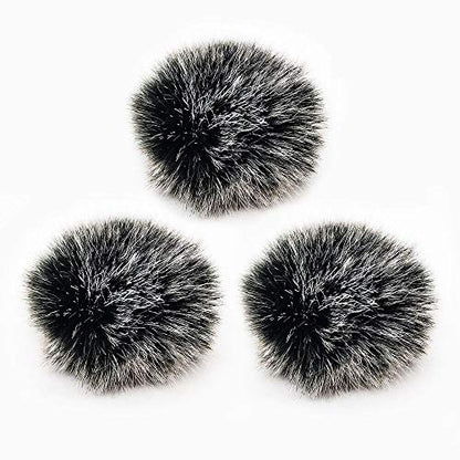 Lavalier Wind Muff 3 Pack Lapel Microphone Wind Muff 0.2/0.4 Inch Furry Lav Windscreen Windproof Wind Screen (0.2inch, Black/White) - color: Black/White, size: 0.2inch 3pcs