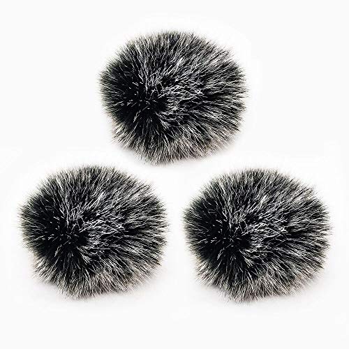 Lavalier Wind Muff 3 Pack Lapel Microphone Wind Muff 0.2/0.4 Inch Furry Lav Windscreen Windproof Wind Screen (0.4inch, Black/White) - color: Black/White, size: 0.4inch 3pcs