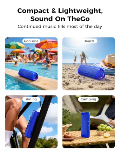 Bluetooth Speaker, 20W HD Sound, Portable Wireless, IPX5 Waterproof, Up to 24H Playtime, TWS Pairing, for Home/Party/Outdoor/Camping/Beach Essentials, Electronic Gadgets, Birthday Gift (Blue) - color: Blue