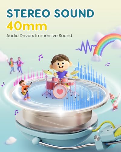 awatrue Kids Headphones, 74/85dB Volume Limiter, 3.5mm Jack Green HK05 - color: Green-Yellow