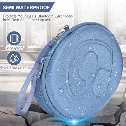 EVA Hard Case for Beats Solo3/Solo2/ Solo 4 Wireless On-Ear Headphones,Premium Travel Protective Carrying Storage Bag(Blue) - color: Blue