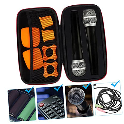 Abaodam Microphone Storage Bag with Anti-slip Rings Padded Case for Mic Zip Microphone Cover Carry Case for Recording and Live Performance