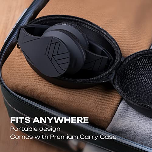 PowerLocus Bluetooth Over-Ear Headphones, Wireless Stereo Foldable Headphones Wireless and Wired Headsets with Built-in Mic, Micro SD/TF, FM for iPhone/Samsung/iPad/PC (Black) - color: Black