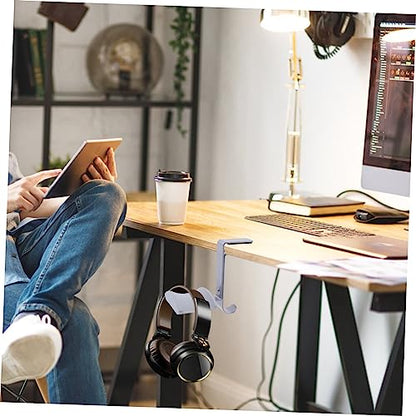 Adjustable Metal Headset Holder Desk Clip Hook Durable Headphone Hanger for Over Ear Headphones Space Saving Design Smooth Finish Sturdy Clamp Mount