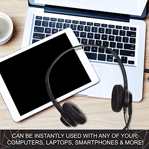 Sonitum Bulk Headsets With Microphone (10 Pack) - Noise Canceling Computer Headset For Office, Meetings, Chat- Comfortable Over-Ear PC Headphones With Rotating Mic- 3.5 Jack For Universal Connectivity - size: 10 Pack