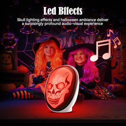 Halloween Ghost Bluetooth Speaker, Spooky Funny Skull Mini Speaker Wireless - color: Multicolor