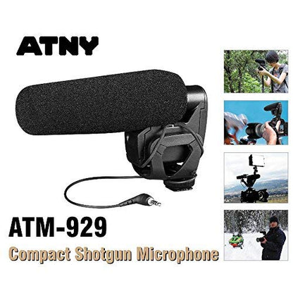 ATNY ATM-929 샷건 카메라 비디오 마이크 슈퍼 카디오이드 방향 콘덴서 사진 인터뷰 가벼운 비디오 마이크 Nikon/Canon 카메라/DV 캠코더용