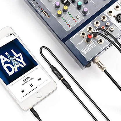 J&D 3.5mm to Dual 1/4 TS Stereo Breakout Cable, Gold Plated Audiowave Series 3.5mm 1/8 inch TRS Female to 2X 6.35mm 1/4 inch TS Male Mono Audio Cable Splitter for Spekers, Amplifiers, Mixs, 6 Feet - size: 6 Feet