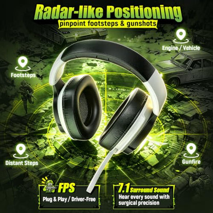 Wireless Gaming Headset for PS5 PC | 2.4GHz+BT - Play While Charging