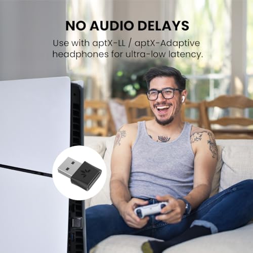 Avantree DG80-Gaming - USB Bluetooth 5.3 Adapter Dongle for PS5
