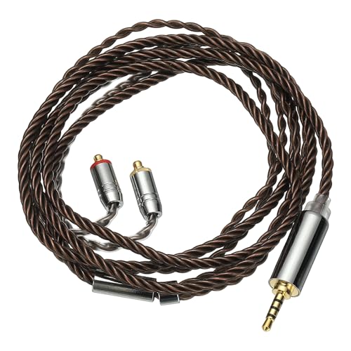 PATIKIL IEM Earphone Cable 1.2M Long Silver-Plated Black Brown (2.5mm MMCX) - color: Black Brown, size: 2.5mm
