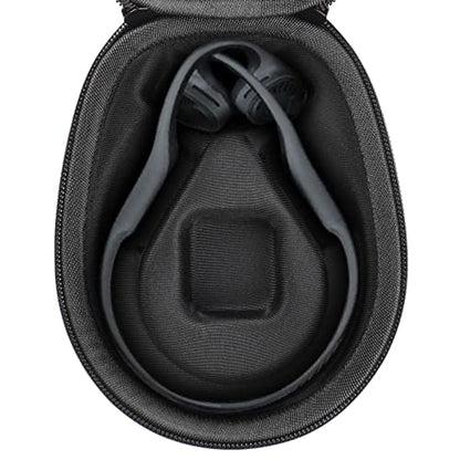 Hard Case Compatible with AfterShokz Trekz Air/Aeropex/Titanium Mini Open Ear Wireless Bone Conduction Headphones AS650 / AS800, EVA Storage Pouch for Charging Cable, Black - color: Black