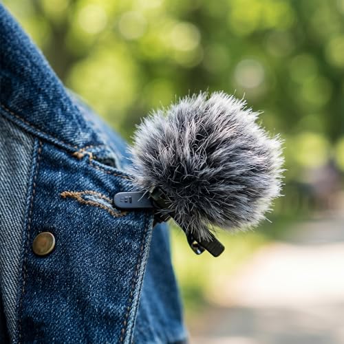 PAGOW 6Pcs Mini Foam Microphone Windscreens＆Furry Cover, Mic Headset Cover | Black Pink High Density Lapel Microphone Windscreen for Lavalier Microphones Noise Reduction (4pcs Foam + 2pcs Furry) - color: Black,Pink,Foam(4pcs),Furry(2pcs)