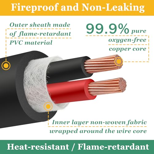 12 Gauge Wire 2 Conductor 12 AWG Electrical Wire Stranded PVC Cord Oxygen-Free Copper Cable 50FT Pure Copper Electrical Wire Cord for LED Lamp Lighting Strips Automotive (12AWG-2C, 50FT)… - size: 50FT, style: 12AWG-2C