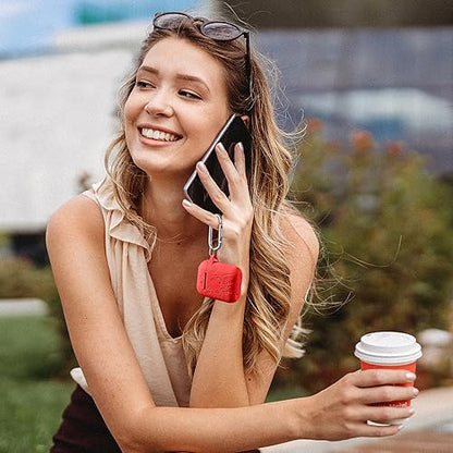 Lerobo for AirPod Case 2nd/1st Generation with Keychain for Women Girl | Flower Engraved Silicone Cover for AirPods 1 Case, Wireless Charging, Shockproof, One-piece Design, Red - color: Red
