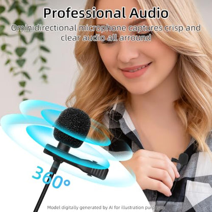 GELRHONR 3.5mm Lavalier Microphone, 3.5mm(1/8") TS Plug Invisible Lapel Microphone Wired for Public Speaking Amplifiers, Video Production, Events, Conferences 4.9FT (TS) - style: TS