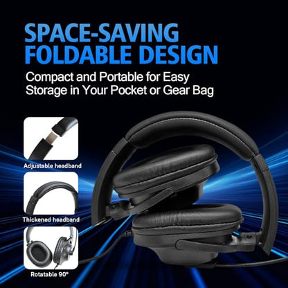 WODASEN Over Ear Noise Cancelling Headset Overhead Radio Headphone with VOX PTT Boom Mic for XPR3000e XPR3300e XPR3500e (XPR 3000 3300 3500) DEP550e DEP570e DP2400 DP2600 DGP8050e Elite (Double-Ear)