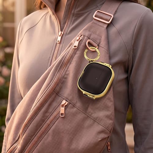 for AirPods 4 Case with Safety Lock, Magsafe Compatible, Gold/Black | Double Secure Lock,Drop Protection,Two-Piece Design,with Gold Keychain, Anti Lost, Dustproof, Cute AirPod 4 Case - color: Gold+Black, size: AirPods 4 Case