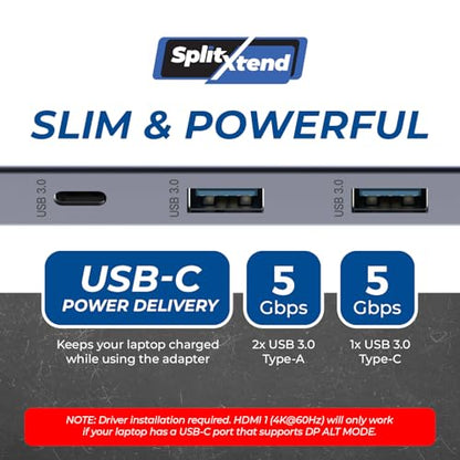 OREI SplitXtend USB C Docking Station Triple Monitor with 3xHDMI Ports, Thunderbolt 4 Dock, HDMI DisplayPort Hub, Dual Monitor HDMI Adapter Extend, USB C Splitter, 100W PD, SD Card Reader, 4K Output | Thunderbolt 4 Dock, HDMI DisplayPort Hub, Dual Monitor